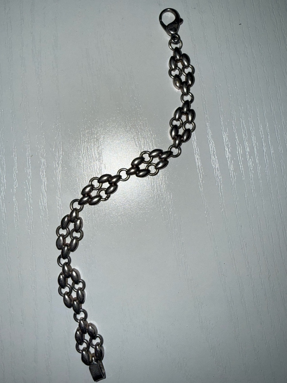 925 Sterling Silver Panther Link Chain Bracelet